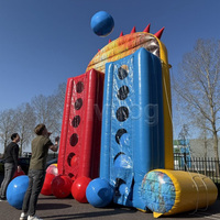 Jeu de lancer de balles gonflable de qualité commerciale, grand équipement de jeu interactif de type fête foraine, trampoline rebondissant pour location événementielle