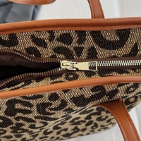Bolso Tote de Paja a Rayas de Moda para Mujer, Gran Capacidad, Bolso de Playa de Verano, Bolso de Hombro Tejido con Asas de Cuero