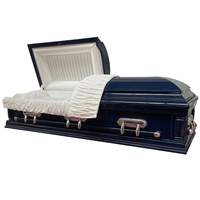 Ataúd de Madera de Álamo Macizo Urand, Estilo Americano, Duradero, Ecológico, Acabado en Madera Natural, 1 Año de Garantía, Uso Funerario para Adultos
