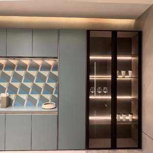 Lacquer Painting Cupboard Home High Gloss Lacquer Sample Luxury Complete Furniture Model Modern Designs Kitchen <b>Cabinets</b> Sets - Product Image 4