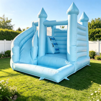 Castillo Inflable Azul con Temática de Boda, Casa de Brinco de Lujo para Eventos y Fiestas, Alquiler Comercial, Suministro Directo de Fábrica