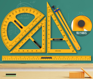 Geometry Tool 5 Set Clear Drafting Tools Mathematics Protractor Triangular Scale Ruler Math Classroom Teaching Measurement Set - Product Image 2