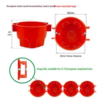 Boîtier de jonction pour interrupteur et prise de courant de style européen, fixation par vis et crochet, panneau conjoint, protection PVC V0, pour usine d'origine