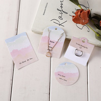 Étiquettes esthétiques en papier pastel avec support, plusieurs tailles, pour présentation de boucles d'oreilles, colliers et bijoux