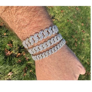 Bracelet maille cubaine en moissanite effet diamant pour hommes et femmes – Luxe et mode à prix abordable – Nouvelle collection en promotion - Product Image 1