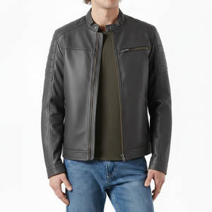 Chaqueta de Cuero para Hombre, Estilo Moderno, Cuello Alto, Ropa Urbana, Servicios OEM, Alta Calidad, Precios al por Mayor - Product Image 1
