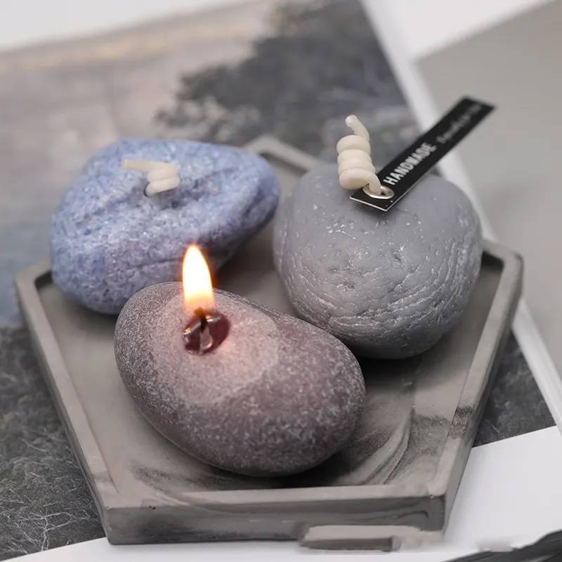 Cetakan silikon batu lilin 3D cetakan aromaterapi silikon kerikil lilin bahan DIY cetakan batu meteor lilin lebah cetakan Vandle