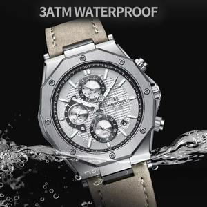 นาฬิกาข้อมือควอตซ์แฟชั่นสำหรับผู้ชายกันน้ำวันที่เรืองแสงนาฬิกาข้อมือสายหนังแท้ - Product Image 3