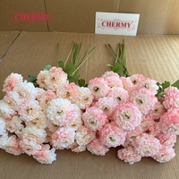 DC099 Flores Artificiales de Alta Calidad al por Mayor, 6 Cabezas de Peonías Rosas de Seda para Decoración de Bodas y Eventos