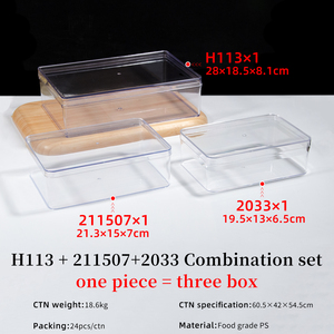 Set di scatole di plastica rettangolare per alimenti PS per torte confezione regalo rettangolare vuota - Product Image 6
