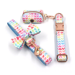 Custom Design Cute Pattern Pet Outdoor Harness Set Wholesale Luxury Matching <b>Collar</b> & Leash Soft Wear-resistant Dog Walking Gear - Product Image 3