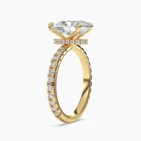 Maßgefertigte IGI-Zertifizierte 1-3CT Oval Geschliffene Labor-Diamantringe 18K 14K Echtgold-Schmuck Verlobungs-Hochzeits-Halo-Ring