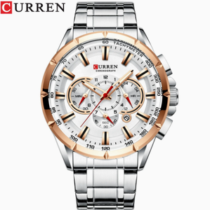 Montre-bracelet de sport pour homme, mouvement à quartz, en acier inoxydable 8363, étanche 3 ATM, style simple et luxueux - Product Image 6