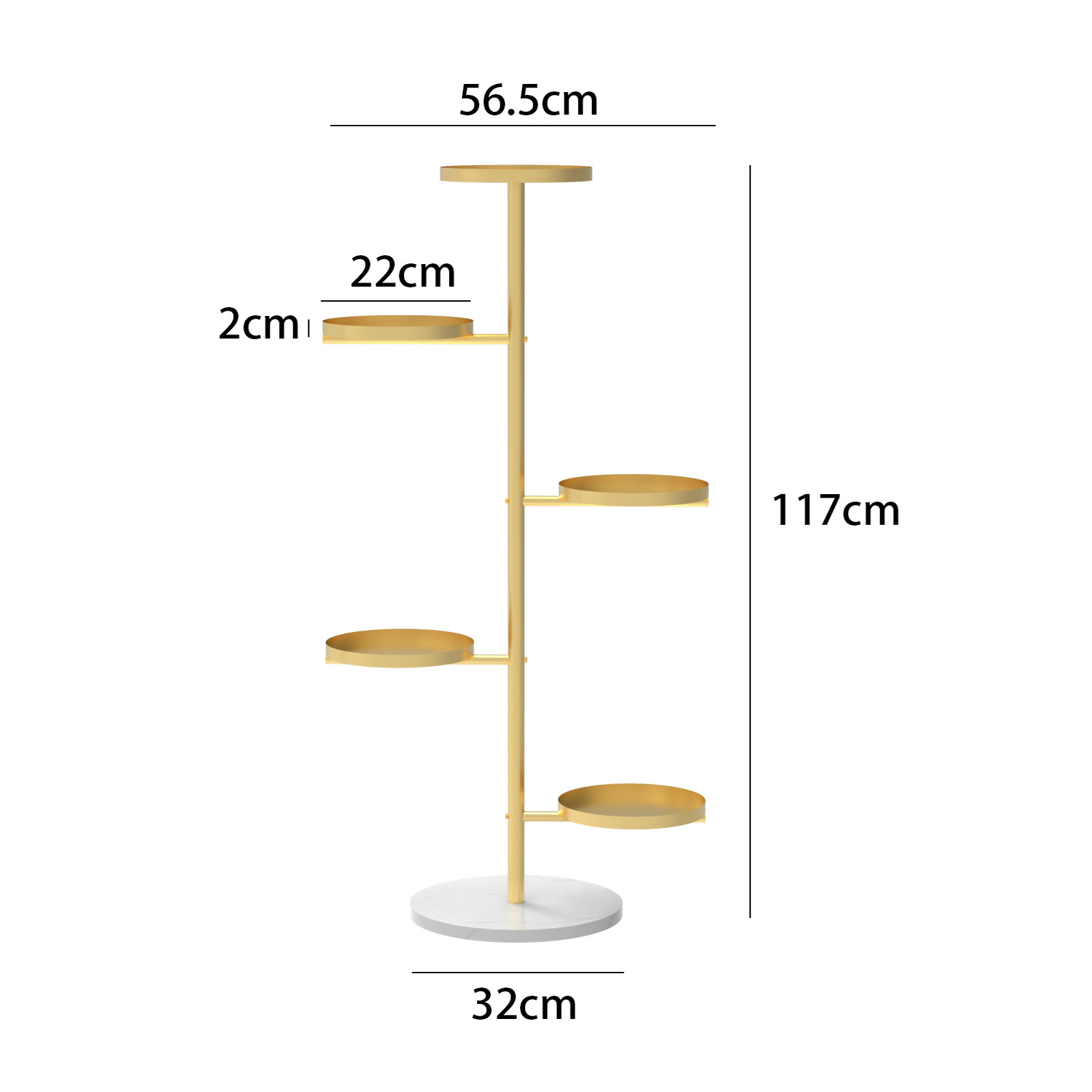 Golden five layer shelf