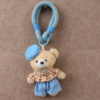Porte-clés ours en peluche coréen fait main, pendentif pour sac à main ou bagage, accessoire personnalisable à faible quantité minimale de commande