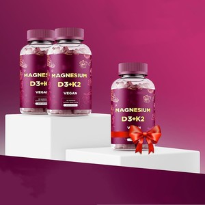 Kalme Magnesiumgummies 500Mg Met Vitamine <span class=keywords><strong>D3</strong></span> <span class=keywords><strong>10000</strong></span> <span class=keywords><strong>Iu</strong></span> En Vitamine K2 100Mg-Magnesiumcitraatsupplement Voor Volwassenen - Product Image 2