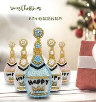 Brincos brilhantes de champagne para festas, brincos de lantejoulas feitos à mão e brilhantes para natal, 2022