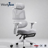 Chaise de bureau ergonomique avec repose-jambes extensible, certifiée SGS, vérin à gaz, hauteur réglable, fournisseur en gros, usine