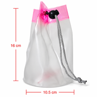 Sac à cordon en PVC transparent avec logo personnalisé, fond rond, pochette transparente pour emballage de cadeaux cosmétiques