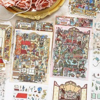 4 autocollants par paquet, série Ma Petite Maison, 42 grandes feuilles d'autocollants de paysages ultra-détails, collage immersif pour la relaxation