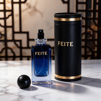 Flacon de parfum coloré personnalisé, nouveau design, 80 ml, flacon en verre à sertir avec boîte et bouchon en bois