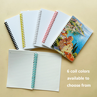 Carnet vierge en gros pour sublimation, 6 couleurs, reliure spirale, transfert thermique personnalisé, journal DIY, bloc-notes A5 pour l'école et le bureau