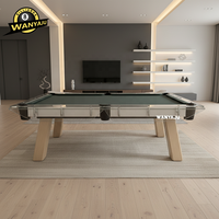 Table de billard extérieure en verre transparent de luxe moderne, design de créateur, avec pieds en bois, directement de l'usine