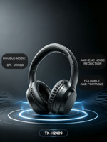 Headphone Lipat Nirkabel & Berkabel Dual-Mode Desain Over-Ear Kontrol Sentuh Baterai 20+ Jam