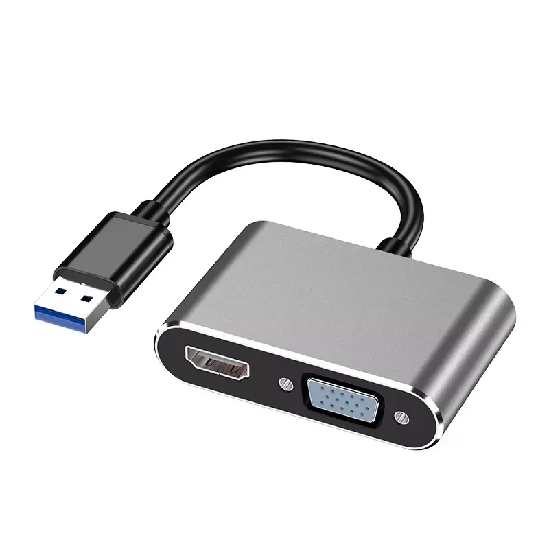प्लग एंड प्ले 4K 30Hz 2 इन 1 USB C 3.1 टाइप हब टाइप-सी से HDMI + VGA टाइप C से 4k*2k HDMI VGA USBC HUBS कनवर्टर एडाप्टर