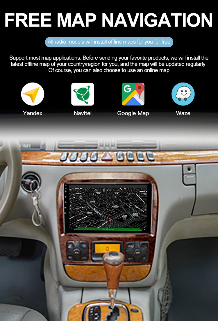 GPS Navigation 9 inch Android 11.0 for Mercedes Benz S Class W220 S280 S320 1998-2005