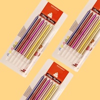 Bunte Metallische Geburtstagskerzen Regenbogen Lange Dünne Tortenkerzen Happy Birthday Dekoration Partyzubehör für Kinderpartys