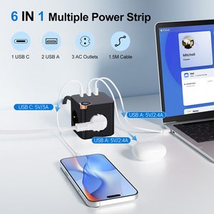 European Standard Power Strip 4 <b>USB</b> A Ports 16A <b>Switch</b> Socket With Child Protection Flame Retardant IP20 Wiring Socket - Product Image 3