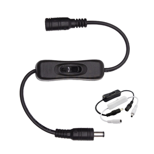 מתג תאורת LED רצועתית מחבר <span class=keywords><strong>DC</strong></span> כבל חשמל 5.5*2.1MM <span class=keywords><strong>DC</strong></span> כבל ממשק זכר-נקבה 304 מתג חוט מתג 250V 16A - Product Image 1