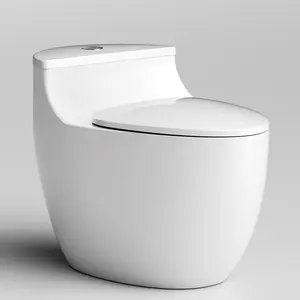 Wholesale White Color Ceramic Modern Bathroom Sanitary Ware Rimless 1 Piece Toilet