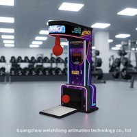 Machine de boxe d'arcade à monnayeur, 3 emplacements pour pièces, construction métallique, jeu autonome pour enfants de 8 ans et plus, fonction de mesure de force