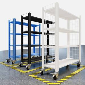 Mobile Heavy-Duty & Light Duty Supermarket Rack with Swivel Casters Metal Construction Epoxy Powder Coating 200-500kg Capacity - Product Image 5
