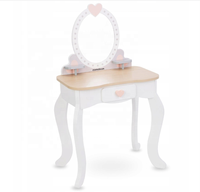 Ensemble de vanité pour enfants table et chaise vanité avec miroir comprenant plusieurs accessoires de maquillage coiffeuse de maquillage avec rangement