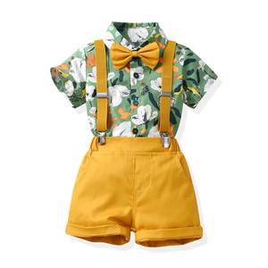 Ensemble de shorts et de chemises en coton imprimé pour garçons en bas âge, de 0 à 6 ans, vêtements pour enfants - Product Image 1