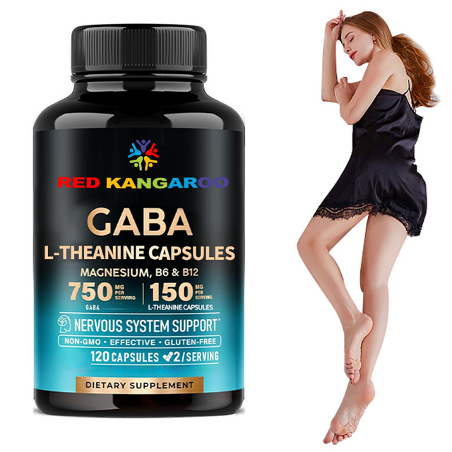 OEM GABA and L-Theanine Supplement for Mood Support 150mg L-Theanine Capsules for Support Calm