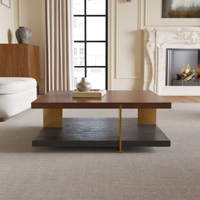 Voxhome USA moderne en acier inoxydable noyer bois stockage ovale centre carré thé Table basse industriel salon meubles