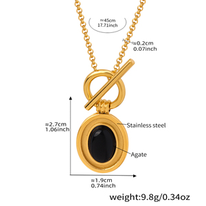 طقم قلادة وخاتم من الفولاذ المقاوم للصدأ مطلي بالذهب عيار 18 قيراط غير قابل للصدأ، تصميم كلاسيكي أنيق، هدية عصرية للنساء - Product Image 5