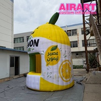 Stand de vente gonflable en forme de citron, kiosque à boissons gonflable en forme de fruit, stand promotionnel gonflable pour la promotion de marques de jus