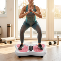 Plateforme vibrante papillon rose – Appareil de fitness pour exercices corporels complets à domicile
