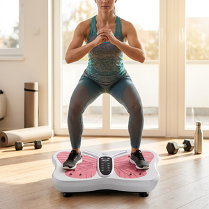 Plataforma Vibratoria Rosa con Bluetooth, Máquina de Ejercicios para Todo el Cuerpo, Equipo de Fitness para Uso Doméstico - Product Image 1