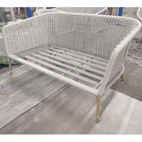 Chaise en rotin d'extérieur, fauteuil de jardin, chaise de loisirs en poly rotin simple et double, chaise blanche