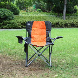 เก้าอี้พับสำหรับตั้งแคมป์กลางแจ้ง 62x62x95 ซม. เก้าอี้พกพาสำหรับตั้งแคมป์ตกปลา พร้อมที่วางแขนและพนักพิง รูปทรงสี่เหลี่ยมผืนผ้า พับเก็บได้ ใช้ในสวน - Product Image 1