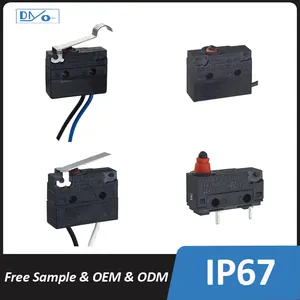 IP67 No Lever Automotive Micro Switch 5A 125/250V Micro Switch Black With Long Wires