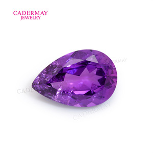Cadermay Pear Cut Violet Cultured Sapphire Loose Stone For Jewelry Making - Product Image 5