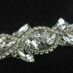 Cinturón con adorno de diamantes de imitación para dama de honor, cinturón de boda de cristal, impresionante, extra largo - Product Image 3