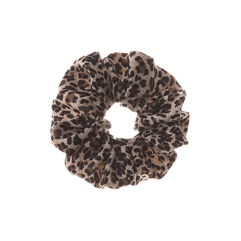 Silk Scrunchies Print Leopard Scrunchie Elastic Hair Bands tie-dye print Headwear Women Hair Accessories for wholesale